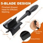 5-Blade Heat-Resistant Meat Chopper & Masher for Ground Beef – Non-Stick Safe Kitchen Tool - Image 4