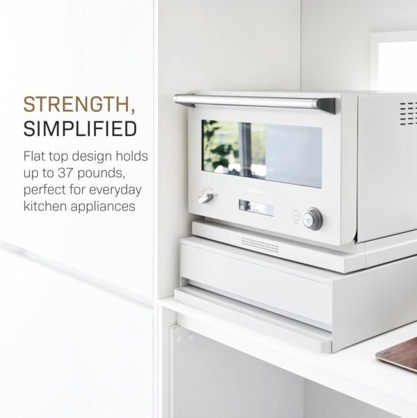 Adjustable Under-Appliance Drawer & Slide-Out Shelf Rack – 2-Way Kitchen Organizer, White Steel (Approx. 45 × 39.3-64 × 13.5 cm) - Image 5