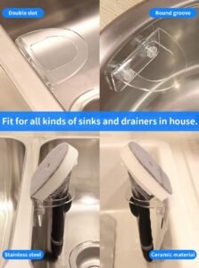 Clear Acrylic Dish Brush Holder – Vertical Sink Caddy with Suction Mount (2-Pack) - Image 6
