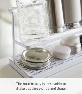 Two-Tier Countertop Bottle Drying Rack with Drain Tray – Wide Jug & Bottle Stand for Kitchen Counter, Steel Finish - Image 4