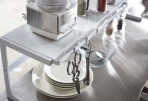 Expandable Kitchen Counter Shelf Organizer – Adjustable Width Rack for Cabinets, Pantry & Countertops, Durable White Steel - Image 4