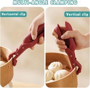 Silicone Anti-Scald Bowl Clip – Heat-Resistant Kitchen Gripper Tongs for Hot Dishes & Plates (Green + Red) - Image 5