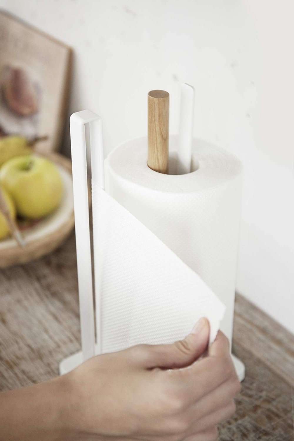 71n3nQ-470L._AC_SL1500_ Steel Kitchen Roll Holder – White Finish Paper Towel Dispenser for Countertop or Cabinet - Image 1