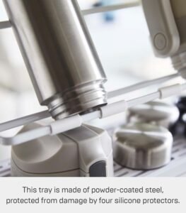 Two-Tier Countertop Bottle Drying Rack with Drain Tray – Wide Jug & Bottle Stand for Kitchen Counter, Steel Finish - Image 6