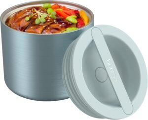 Stainless Steel Insulated Food Container – 560 ml Leak-Resistant Lunch Jar for Hot & Cold Meals, Aqua