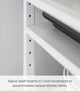 Height-Adjustable Under-Sink Storage Rack – 3-Tier White Steel Organizer with Hooks - Image 4