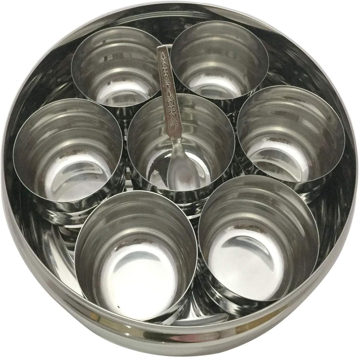 71uYVaXOyxL._AC_SL1500_ Stainless Steel Spice Box with Transparent Lid – Indian Masala Dabba Container for Kitchen, 7 Compartments with Spoon, Durable & Elegant Design - Image 5
