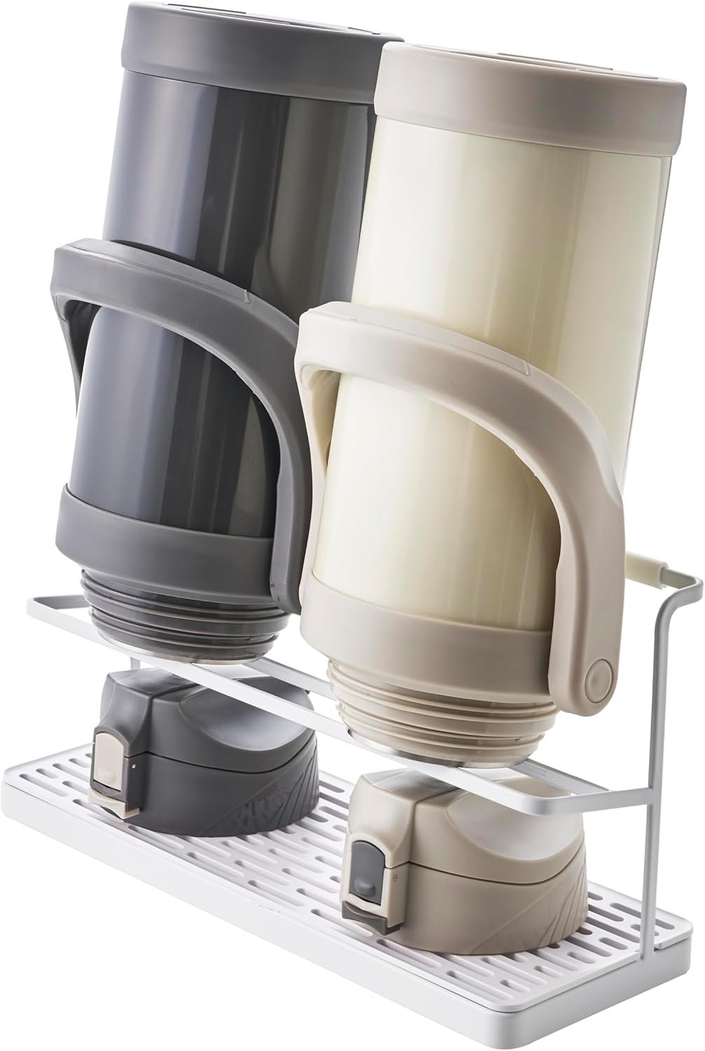71vf3rWGEUL._AC_SL1500_ Two-Tier Countertop Bottle Drying Rack with Drain Tray – Wide Jug & Bottle Stand for Kitchen Counter, Steel Finish - Image 1