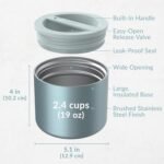 Stainless Steel Insulated Food Container – 560 ml Leak-Resistant Lunch Jar for Hot & Cold Meals, Aqua - Image 3