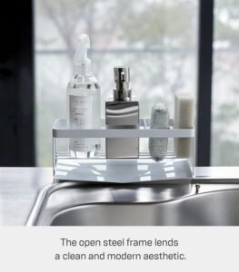 Self-Draining Sink Caddy Rack – Rust-Resistant Steel Sponge & Bottle Holder with Removable Tray - Image 8