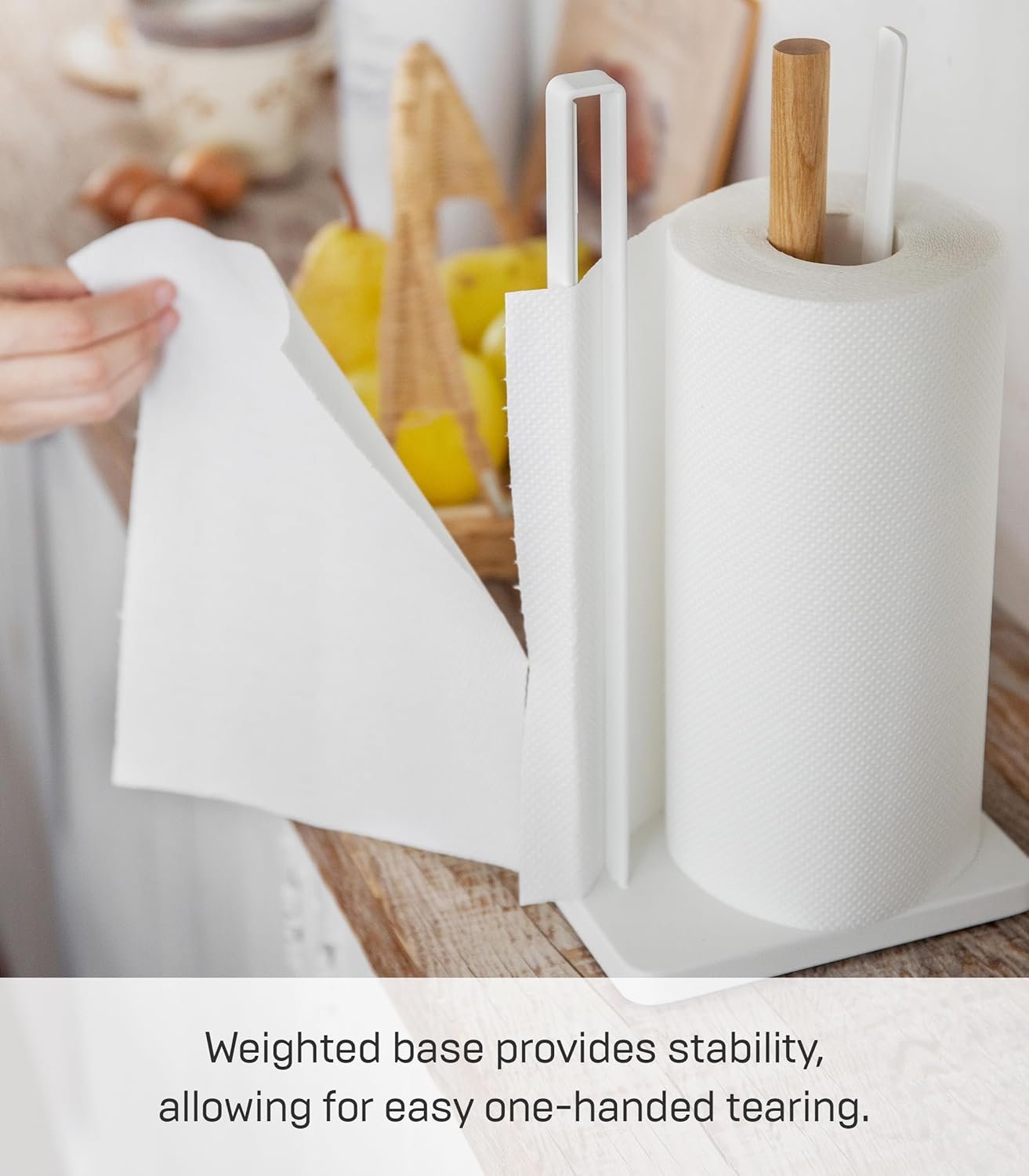 81STnevqZHL._AC_SL1500_ Steel Kitchen Roll Holder – White Finish Paper Towel Dispenser for Countertop or Cabinet - Image 6