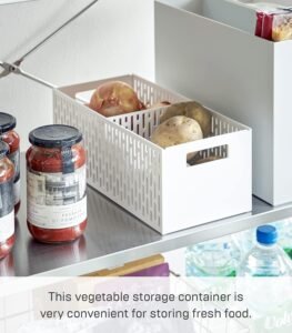 Stackable Fruit & Vegetable Storage Basket – One-Size White Plastic Basket Organizer for Kitchen Counters & Pantry - Image 8