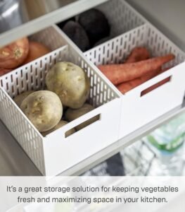 Stackable Fruit & Vegetable Storage Basket – One-Size White Plastic Basket Organizer for Kitchen Counters & Pantry - Image 7