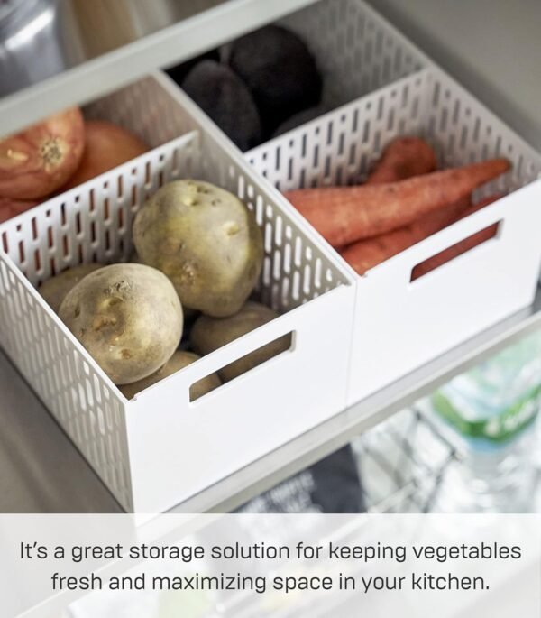 Stackable Fruit & Vegetable Storage Basket – One-Size White Plastic Basket Organizer for Kitchen Counters & Pantry - Image 7