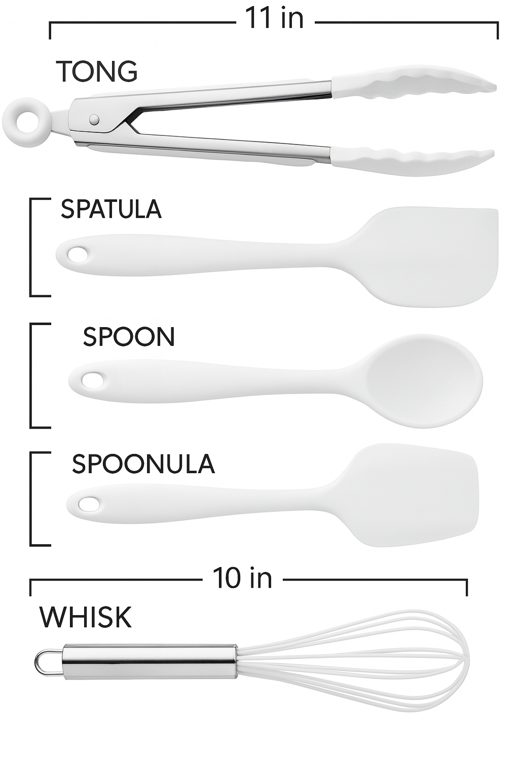 Copilot_20251022_141423 Premium Silicone Cooking Utensil Set – Heat-Resistant Kitchen Tools for Nonstick Cookware, Easy-Clean 5-Piece White Set - Image 4