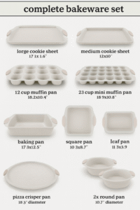 10-Piece Nonstick Stackable Bakeware Set – Heavy-Duty Carbon Steel Baking Trays & Pans, Easy-Release Non-Stick Coating, Oven Safe up to 450°F, Cream - Image 5