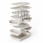 10-Piece Nonstick Stackable Bakeware Set – Heavy-Duty Carbon Steel Baking Trays & Pans, Easy-Release Non-Stick Coating, Oven Safe up to 450°F, Cream - Image 7